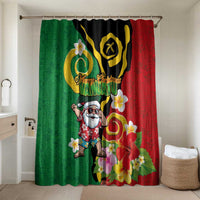 Vanuatu Christmas Bathroom Set Funny Santa with Namele and Boar Tusk Tribal - Polynesian Pride