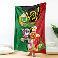 Vanuatu Christmas Blanket Funny Santa with Namele and Boar Tusk Tribal - Polynesian Pride