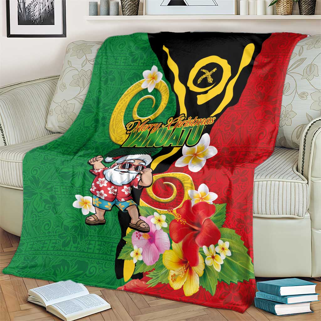 Vanuatu Christmas Blanket Funny Santa with Namele and Boar Tusk Tribal - Polynesian Pride
