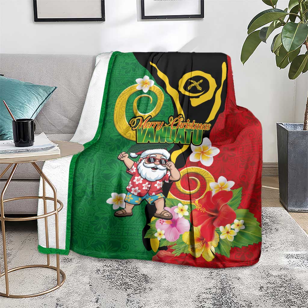 Vanuatu Christmas Blanket Funny Santa with Namele and Boar Tusk Tribal - Polynesian Pride