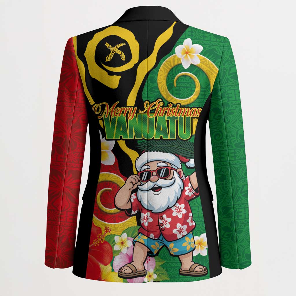 Vanuatu Christmas Blazer Funny Santa with Namele and Boar Tusk Tribal - Polynesian Pride