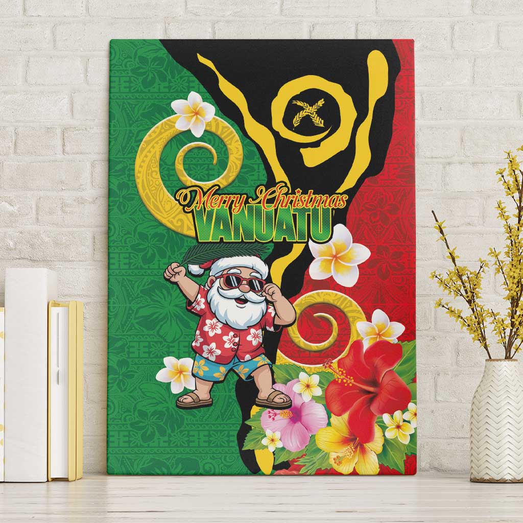 Vanuatu Christmas Canvas Wall Art Funny Santa with Namele and Boar Tusk Tribal - Polynesian Pride