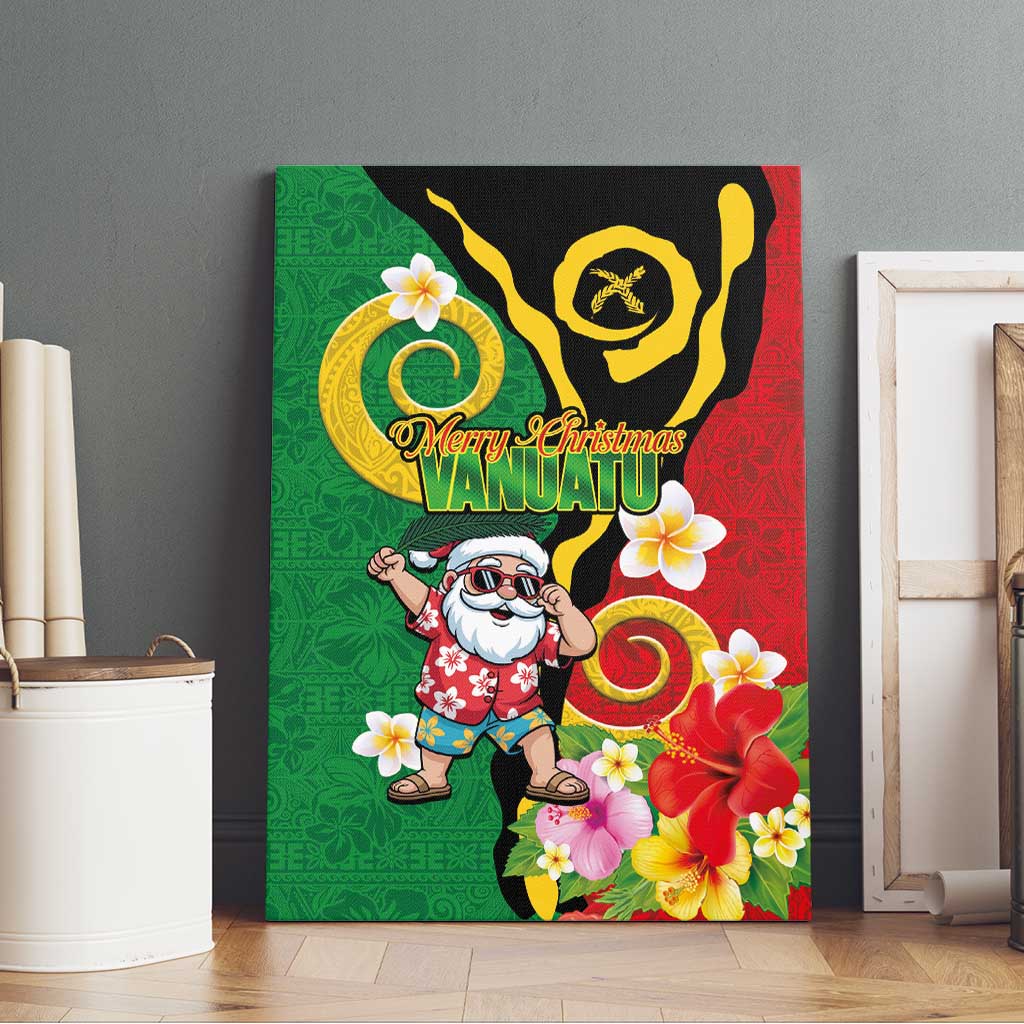 Vanuatu Christmas Canvas Wall Art Funny Santa with Namele and Boar Tusk Tribal - Polynesian Pride