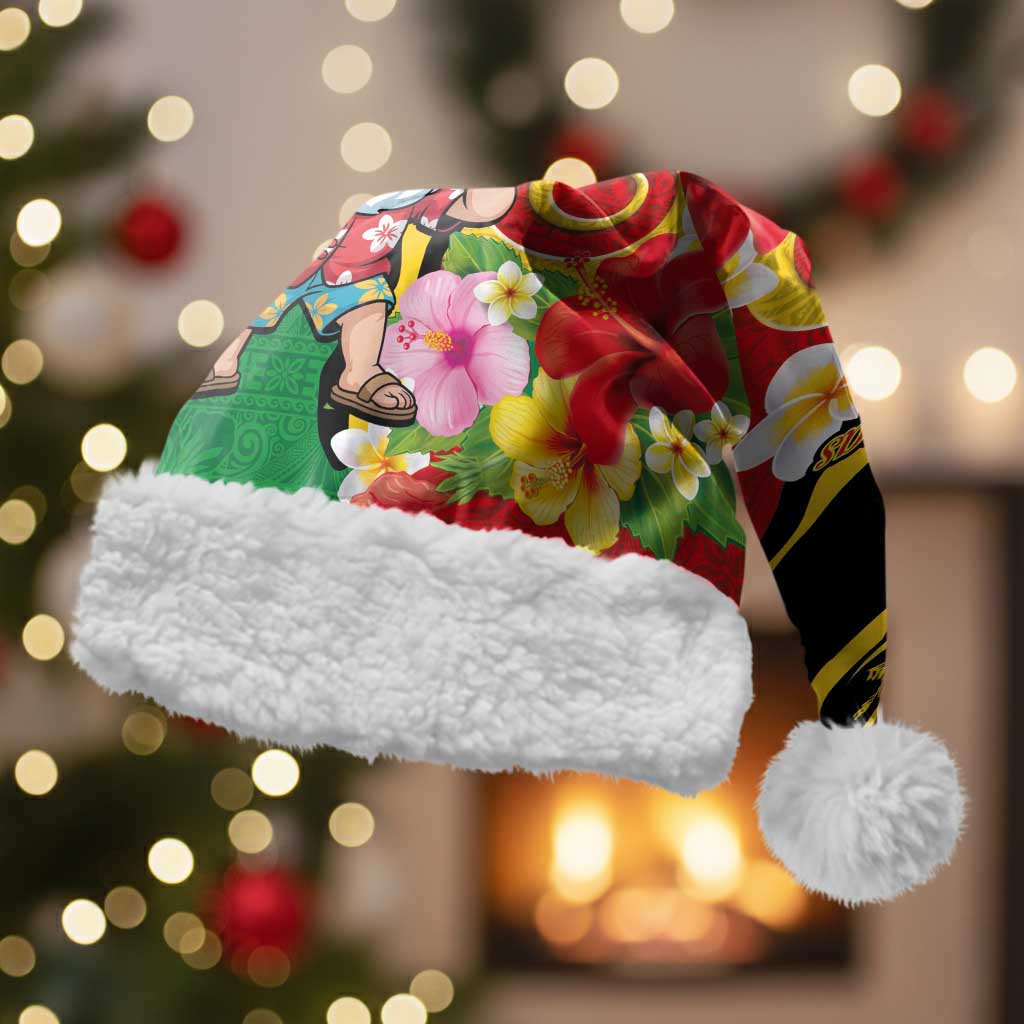 Vanuatu Christmas Santa Hat Funny Santa with Namele and Boar Tusk Tribal - Polynesian Pride