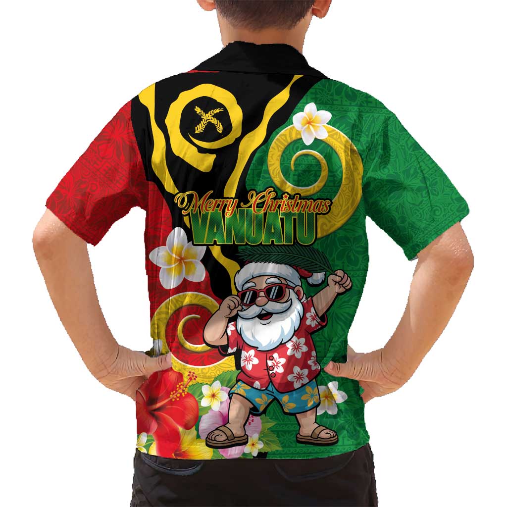 Vanuatu Christmas Family Matching Long Sleeve Bodycon Dress and Hawaiian Shirt Funny Santa with Namele and Boar Tusk Tribal - Polynesian Pride