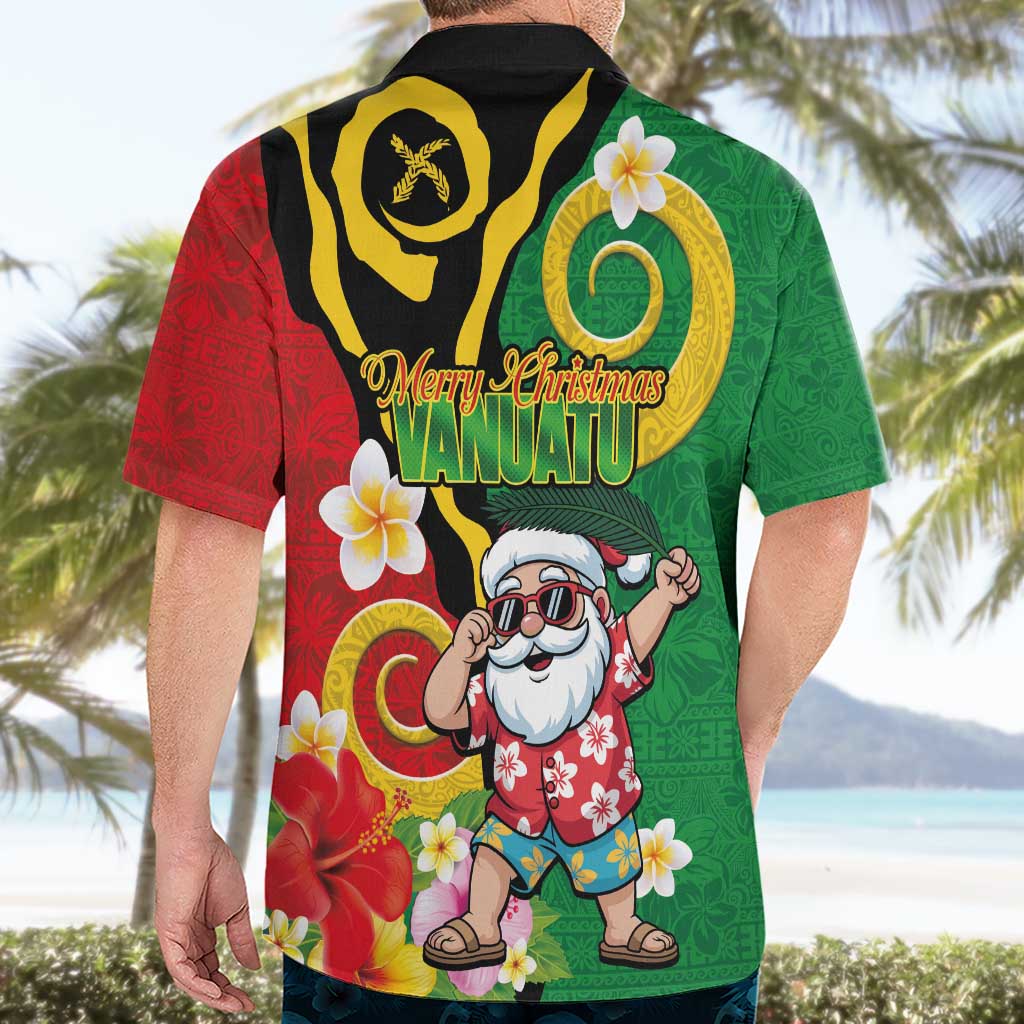 Vanuatu Christmas Hawaiian Shirt Funny Santa with Namele and Boar Tusk Tribal - Polynesian Pride