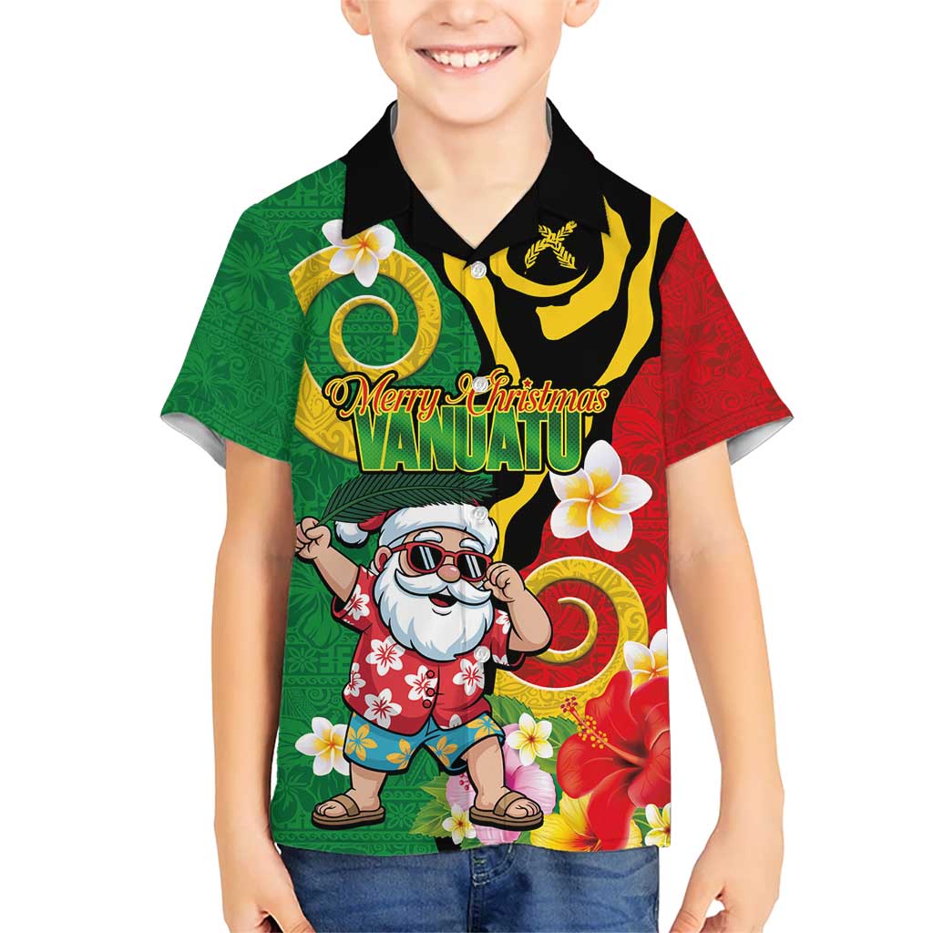 Vanuatu Christmas Hawaiian Shirt Funny Santa with Namele and Boar Tusk Tribal - Polynesian Pride