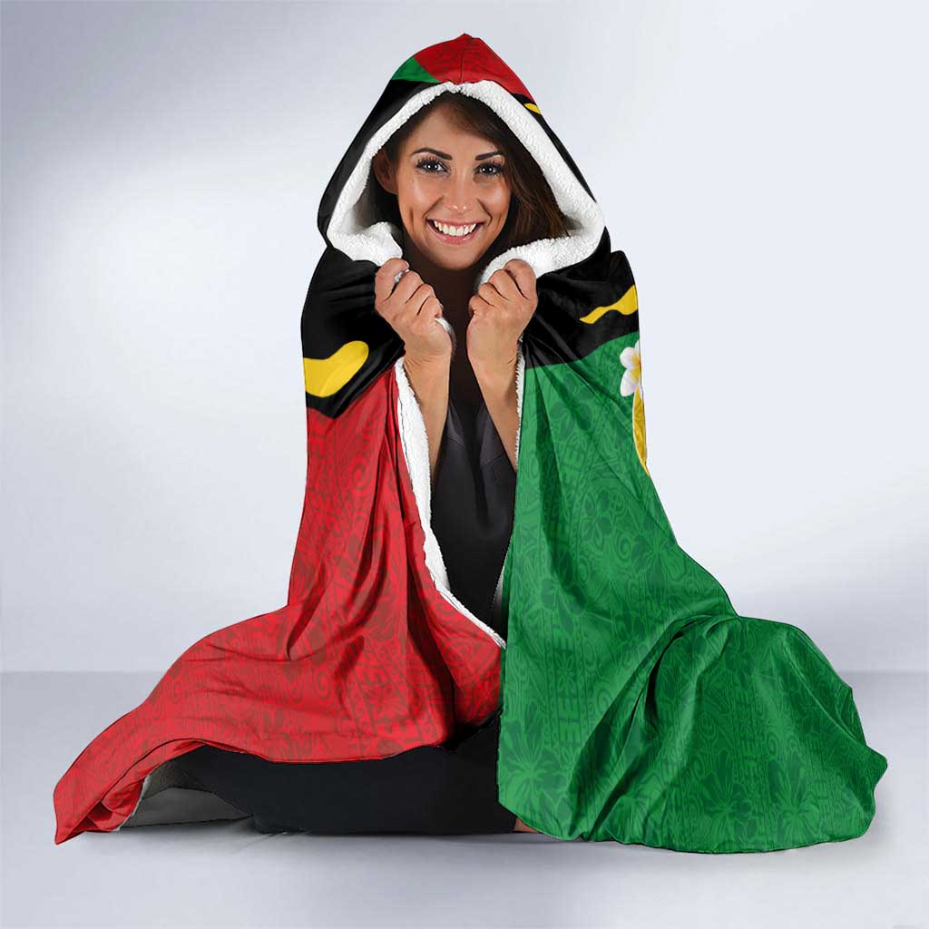 Vanuatu Christmas Hooded Blanket Funny Santa with Namele and Boar Tusk Tribal - Polynesian Pride