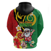 Vanuatu Christmas Hoodie Funny Santa with Namele and Boar Tusk Tribal - Polynesian Pride