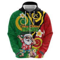 Vanuatu Christmas Hoodie Funny Santa with Namele and Boar Tusk Tribal - Polynesian Pride