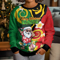 Vanuatu Christmas Kid Ugly Christmas Sweater Funny Santa with Namele and Boar Tusk Tribal - Polynesian Pride