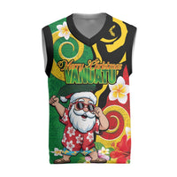 Vanuatu Christmas Knitted V-Neck Vest Funny Santa with Namele and Boar Tusk Tribal - Polynesian Pride