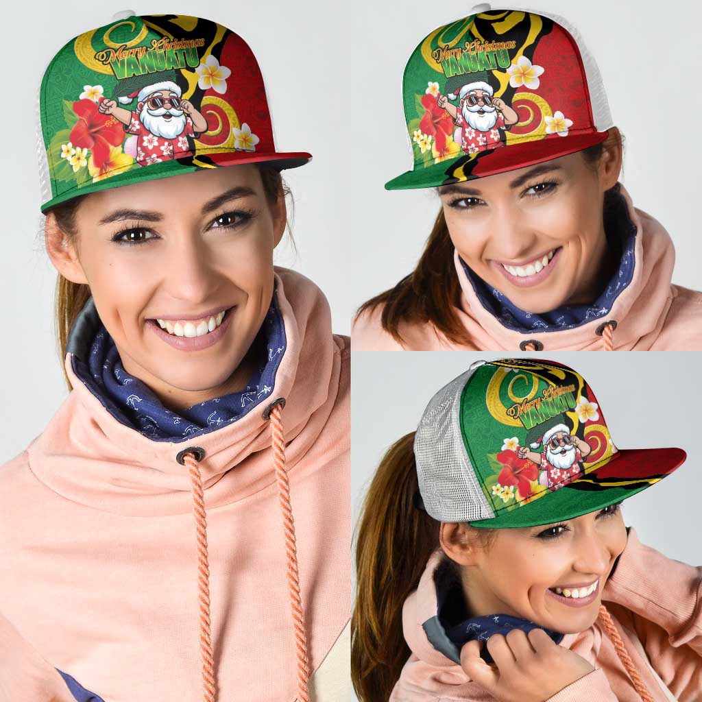 Vanuatu Christmas Mesh Trucker Cap Funny Santa with Namele and Boar Tusk Tribal - Polynesian Pride