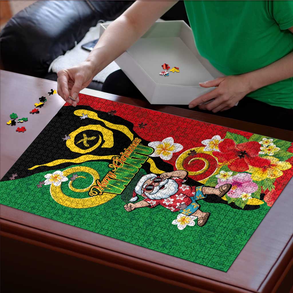 Vanuatu Christmas Puzzle Funny Santa with Namele and Boar Tusk Tribal - Polynesian Pride