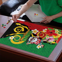 Vanuatu Christmas Puzzle Funny Santa with Namele and Boar Tusk Tribal - Polynesian Pride