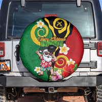 Vanuatu Christmas Spare Tire Cover Funny Santa with Namele and Boar Tusk Tribal - Polynesian Pride
