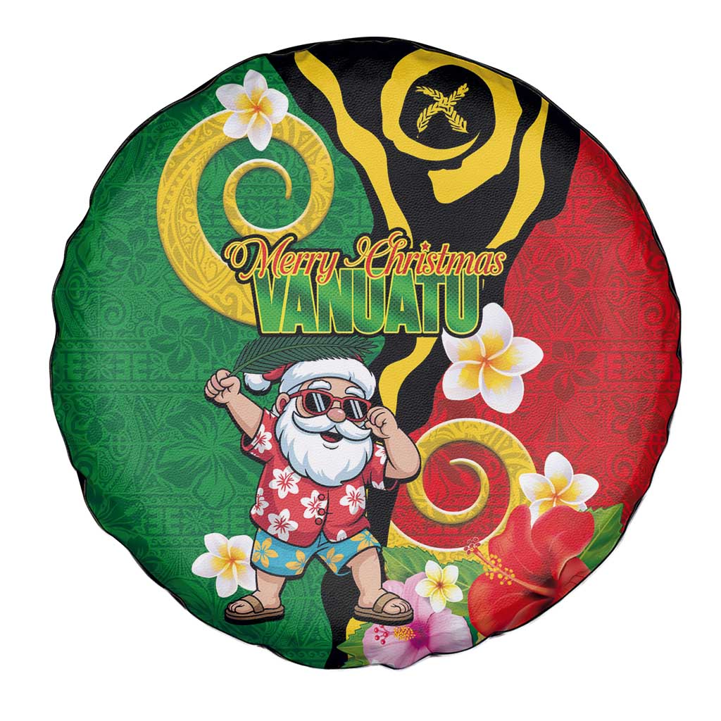 Vanuatu Christmas Spare Tire Cover Funny Santa with Namele and Boar Tusk Tribal - Polynesian Pride