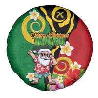 Vanuatu Christmas Spare Tire Cover Funny Santa with Namele and Boar Tusk Tribal - Polynesian Pride