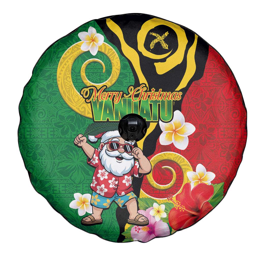 Vanuatu Christmas Spare Tire Cover Funny Santa with Namele and Boar Tusk Tribal - Polynesian Pride