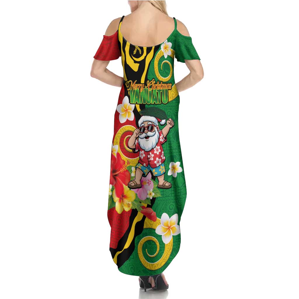 Vanuatu Christmas Summer Maxi Dress Funny Santa with Namele and Boar Tusk Tribal - Polynesian Pride