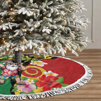 Vanuatu Christmas Tree Skirt Funny Santa with Namele and Boar Tusk Tribal - Polynesian Pride