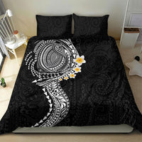 Hawaiian Tribal Tattoo and Plumeria Bedding Set Polynesian Pattern Black Color LT03 - Polynesian Pride