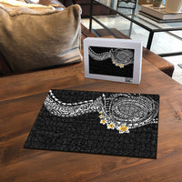 Hawaiian Tribal Tattoo and Plumeria Puzzle Polynesian Pattern Black Color LT03 - Polynesian Pride