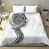 Hawaiian Tribal Tattoo and Plumeria Bedding Set Polynesian Pattern White Color LT03 - Polynesian Pride