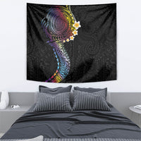 Hawaiian Tribal Tattoo and Plumeria Tapestry Polynesian Pattern Rainbow LT03 - Polynesian Pride