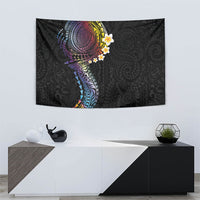 Hawaiian Tribal Tattoo and Plumeria Tapestry Polynesian Pattern Rainbow LT03 - Polynesian Pride