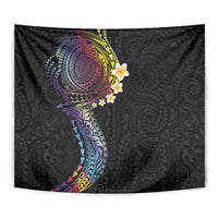 Hawaiian Tribal Tattoo and Plumeria Tapestry Polynesian Pattern Rainbow LT03 - Polynesian Pride