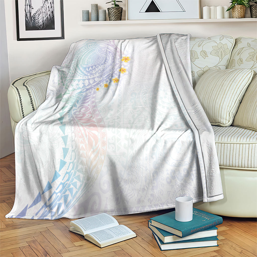 Hawaiian Tribal Tattoo and Plumeria Blanket Polynesian Pattern Sweet LT03 White - Polynesian Pride