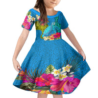 polynesian-kid-short-sleeve-dress-the-turtle-jung-flower-with-maori-pattern-ethnic-style