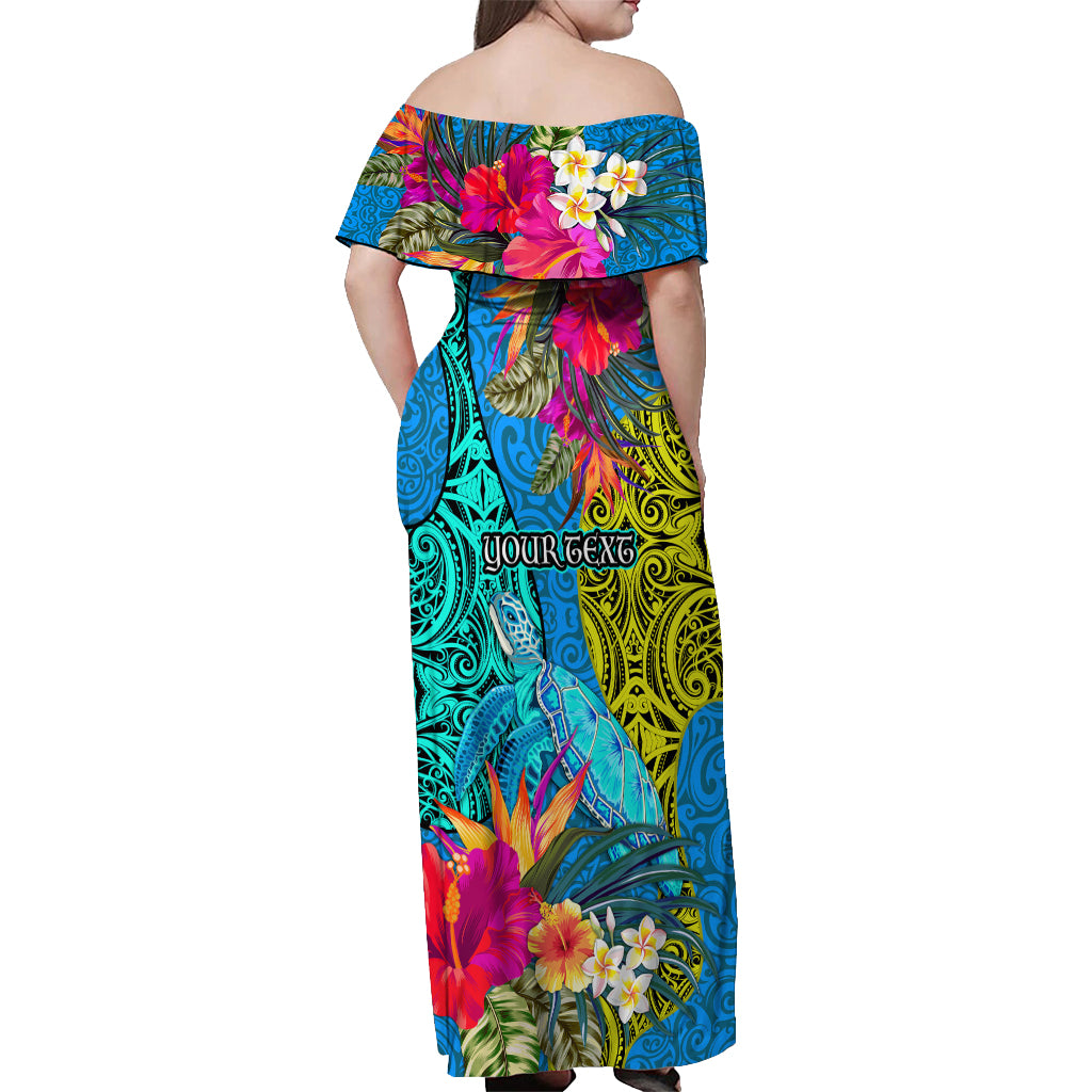 custom-polynesian-off-shoulder-maxi-dress-the-turtle-jung-flower-with-maori-pattern-ethnic-style