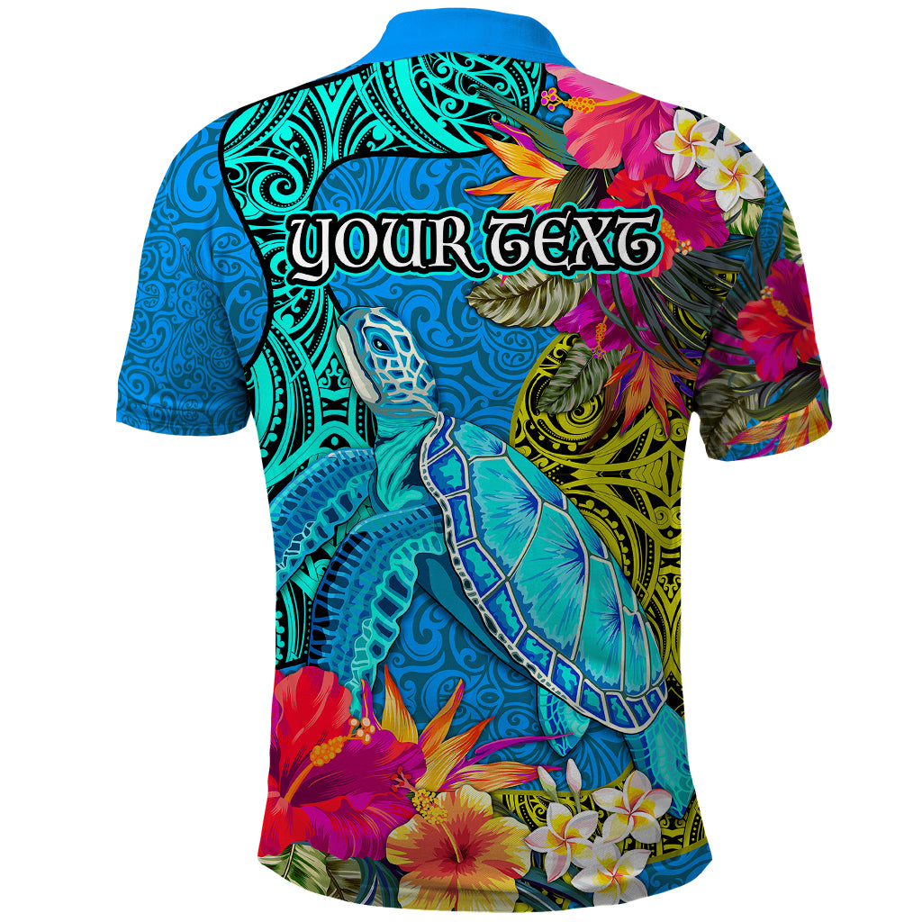 Custom Polynesian Polo Shirt The Turtle Jung Flower with Maori Pattern Ethnic Style LT03 - Polynesian Pride