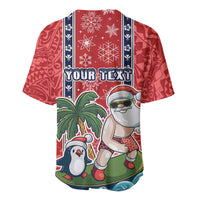 Custom Hawaii Christmas Baseball Jersey The Santa Surfing Hawaii Xmas Style LT03 - Polynesian Pride