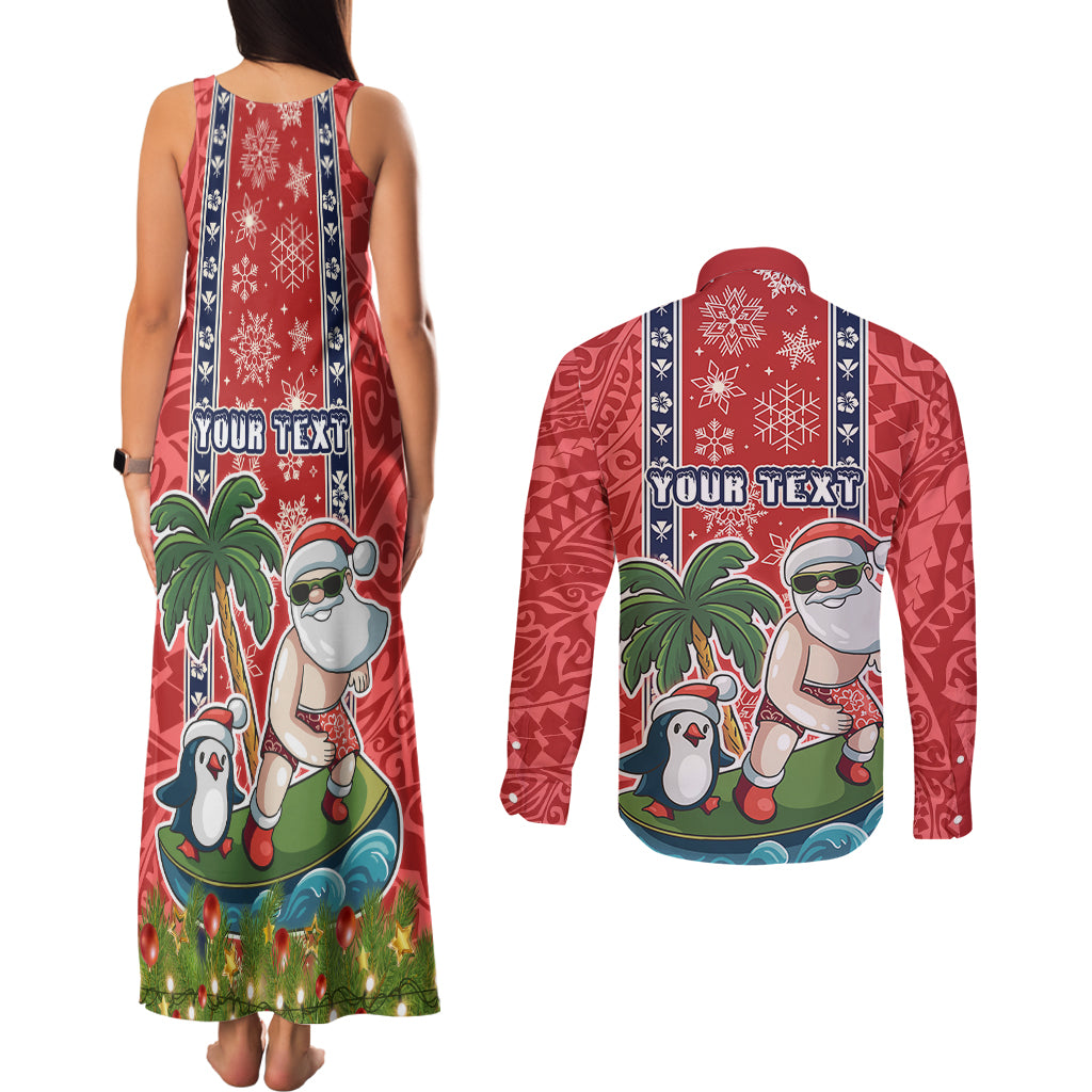 custom-hawaii-christmas-couples-matching-tank-maxi-dress-and-long-sleeve-button-shirts-the-santa-surfing-hawaii-xmas-style