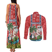 custom-hawaii-christmas-couples-matching-tank-maxi-dress-and-long-sleeve-button-shirts-the-santa-surfing-hawaii-xmas-style