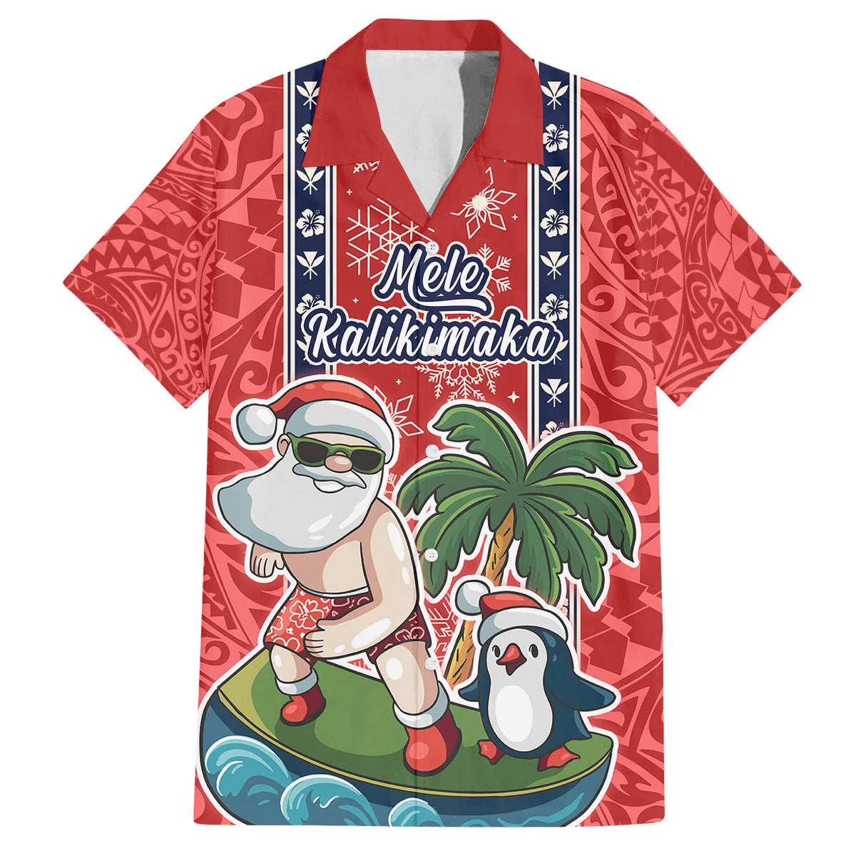 custom-hawaii-christmas-family-matching-off-shoulder-maxi-dress-and-hawaiian-shirt-the-santa-surfing-hawaii-xmas-style