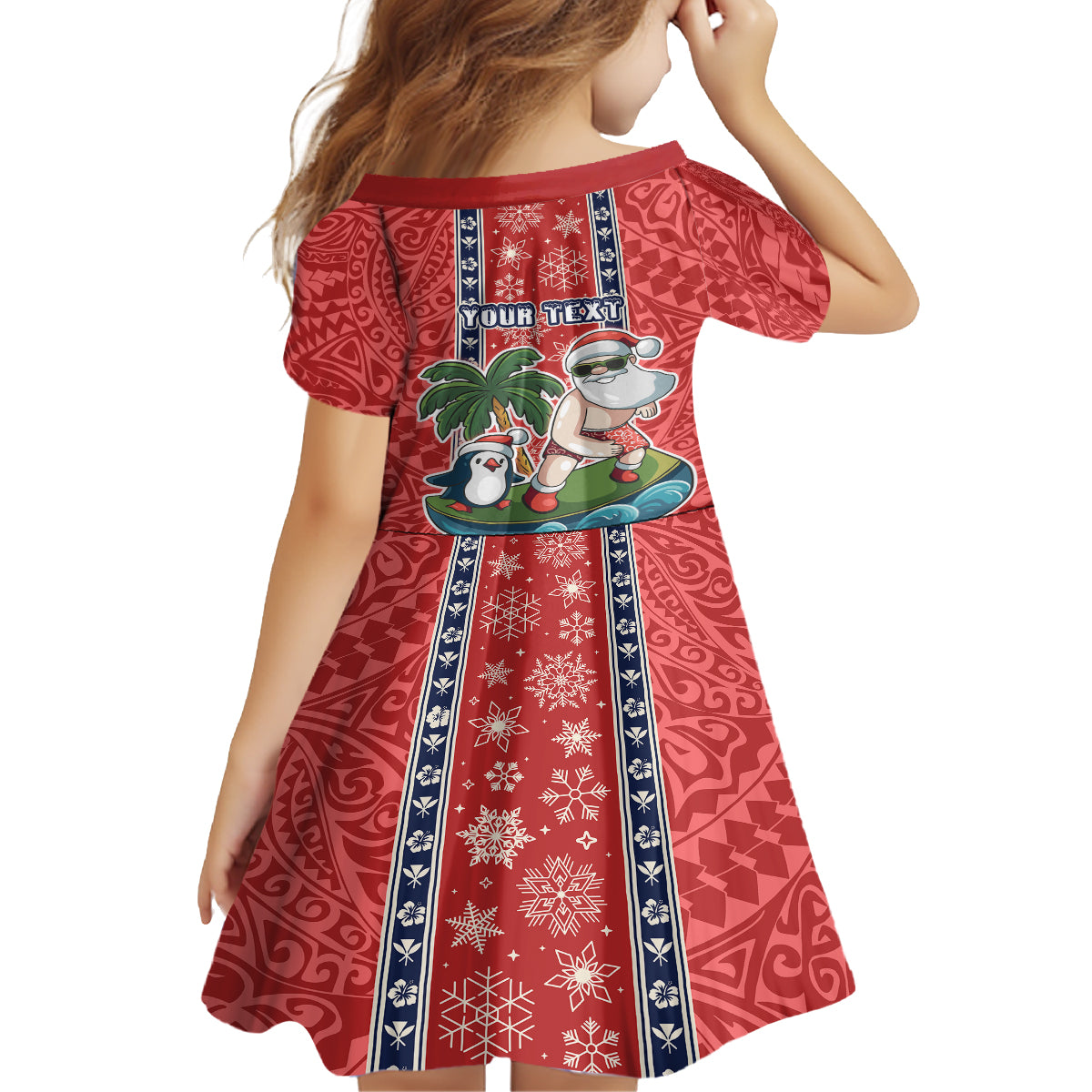 custom-hawaii-christmas-family-matching-off-shoulder-short-dress-and-hawaiian-shirt-the-santa-surfing-hawaii-xmas-style
