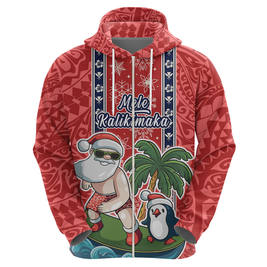 Custom Hawaii Christmas Hoodie The Santa Surfing Hawaii Xmas Style LT03 - Polynesian Pride