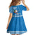 Custom Hawaii Mele Kalikimaka Kid Short Sleeve Dress Santa Riding The DolPhin Mix Kakau Pattern Blue Style LT03 - Polynesian Pride