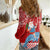 Hawaii Mele Kalikimaka Women Casual Shirt Santa Riding The DolPhin Mix Kakau Pattern Red Style LT03 - Polynesian Pride
