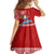 Custom Hawaii Mele Kalikimaka Kid Short Sleeve Dress Santa Riding The DolPhin Mix Kakau Pattern Red Style LT03 - Polynesian Pride