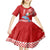 Custom Hawaii Mele Kalikimaka Kid Short Sleeve Dress Santa Riding The DolPhin Mix Kakau Pattern Red Style LT03 - Polynesian Pride