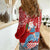 Custom Hawaii Mele Kalikimaka Women Casual Shirt Santa Riding The DolPhin Mix Kakau Pattern Red Style LT03 - Polynesian Pride
