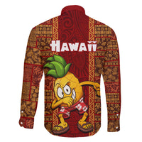 Hawaii Family Matching Off Shoulder Long Sleeve Dress and Hawaiian Shirt Aloha Funny Pineapple Mix Kakau Hawaiian Tribal LT03 - Polynesian Pride