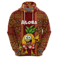 Hawaii Hoodie Aloha Funny Pineapple Mix Kakau Hawaiian Tribal LT03 - Polynesian Pride