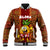 Custom Hawaii Baseball Jacket Aloha Funny Pineapple Mix Kakau Hawaiian Tribal LT03 Unisex Red - Polynesian Pride