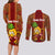 Custom Hawaii Couples Matching Long Sleeve Bodycon Dress and Long Sleeve Button Shirt Aloha Funny Pineapple Mix Kakau Hawaiian Tribal LT03 - Polynesian Pride